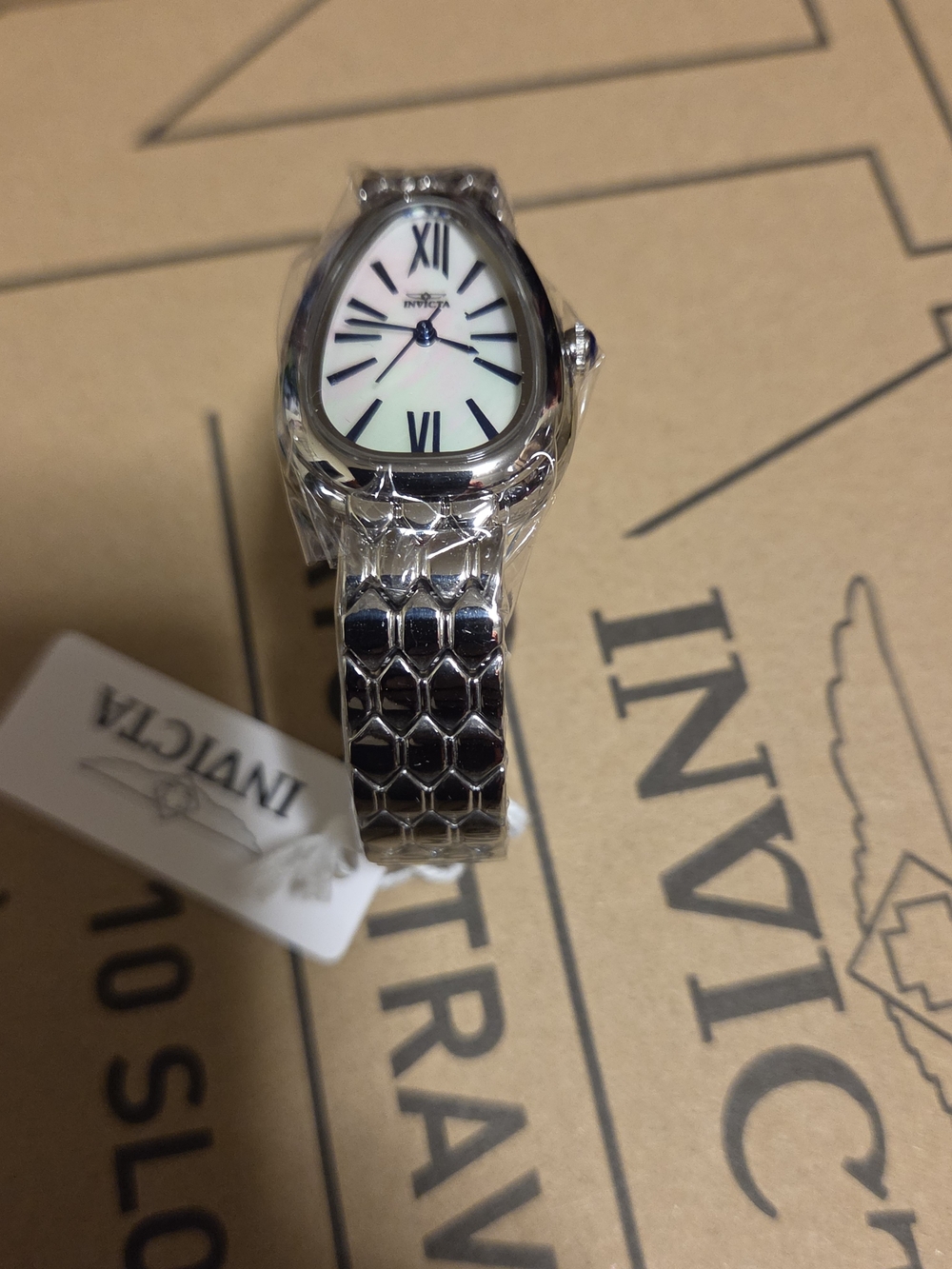 Invicta Women's Silver Bracelet Watch with White Pearl Dial